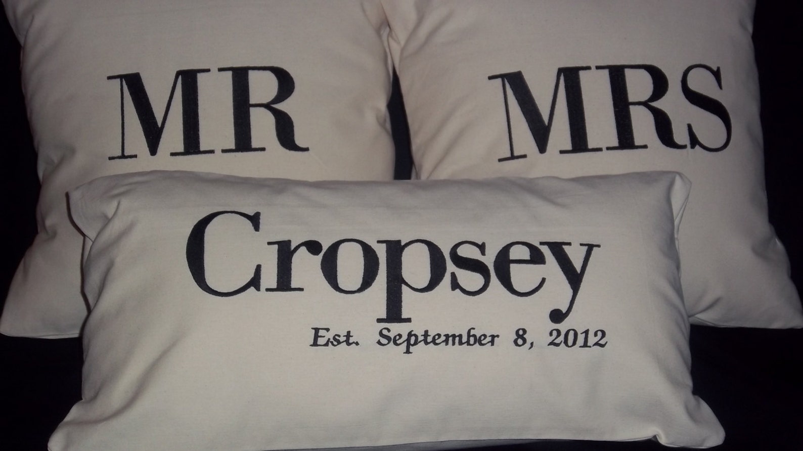 Custom Embroidered Mr and Mrs Pillow Set for Wedding or Anniversary Etsy