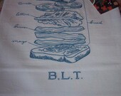 BLT sandwich schematic motif Embroidered Flour Sack Towel