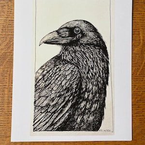 Raven print- 8.5” x11”- hand drawn pen & ink