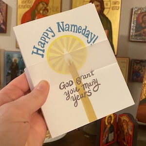 Happy Namesday! Orthodox Christian greeting cards-- 6 pack of blank cards