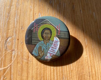St. Olga 1.25” circular pin-back button for jacket, tote back, backpack, shirt - Orthodox Christian-limited time offer