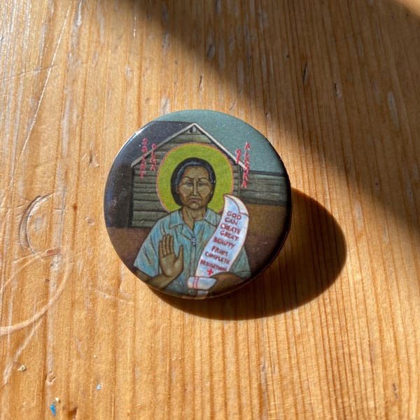 St. Olga Pin-Back Button: Orthodox Christian Flair (1.25")