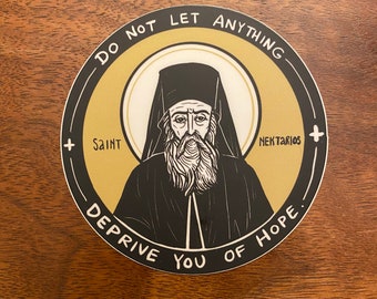 St. Nektarios vinyl sticker 3”x3”