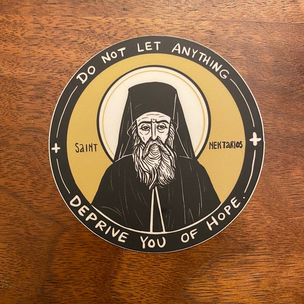 St. Nektarios vinyl sticker 3”x3”