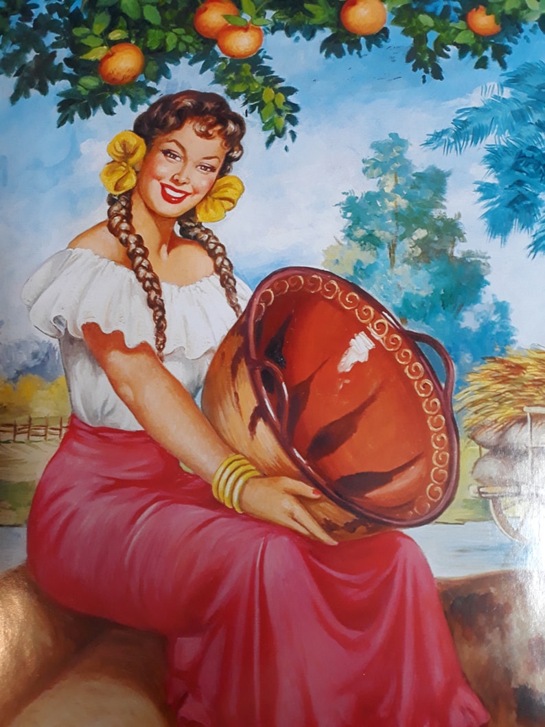 Rare Angel Martin En el Rancho Mexico art poster 16x20 Limited
