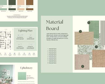 Interior Design Presentation | Interior Design Project Template | Client Presentation | Canva Template | Adobe Indesign Template