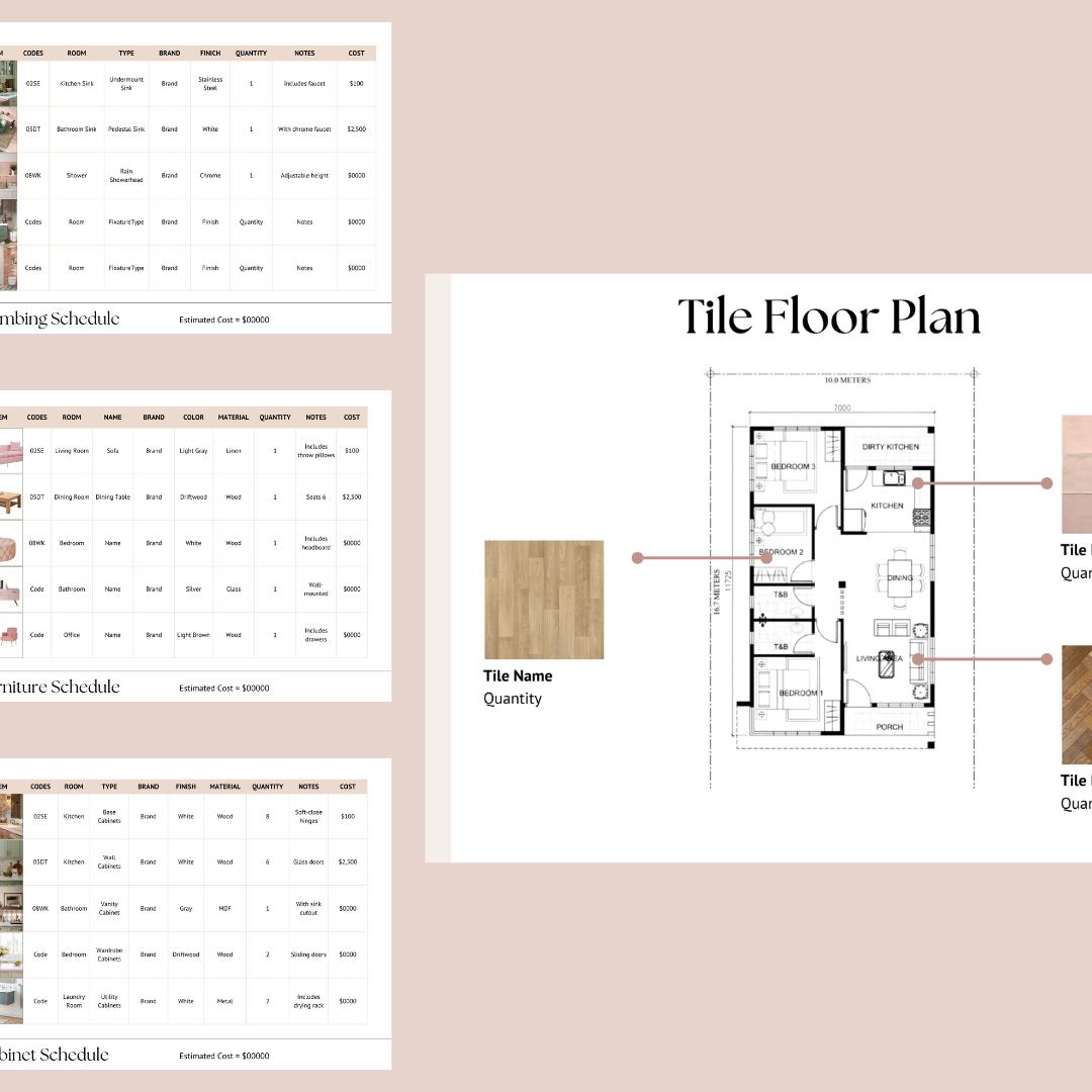 FFE Schedule Template for Interior Designers Furniture Fixtures FFE Schedule Template for Interior Designers Furniture Fixtures