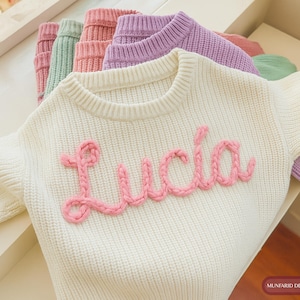 Personalized Baby Name Sweater Embroidered Children Sweatshirt Knit Sweater Toddler Custom Baby Sweater with Name Customized Baby Gifts