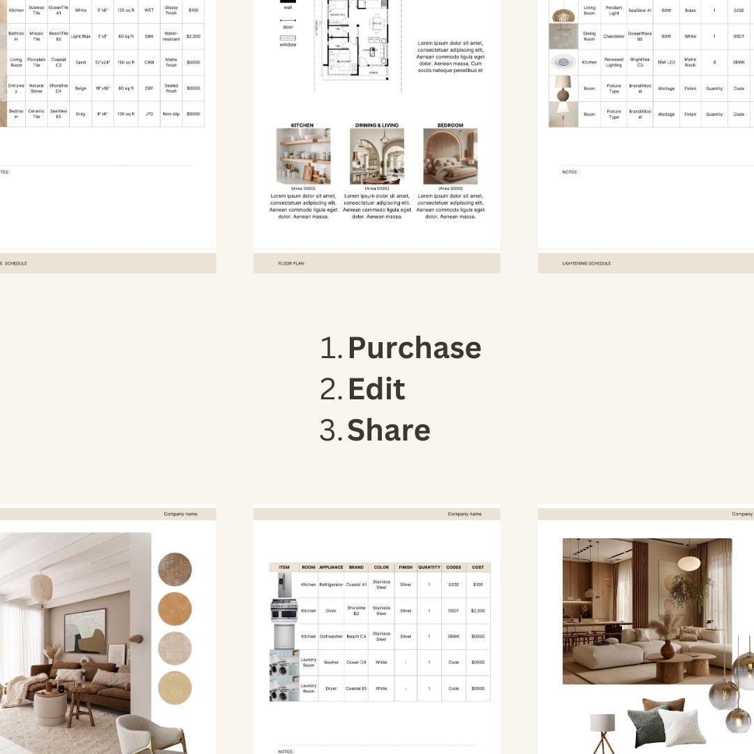 FF&E Schedule Template Interior Design Project Timeline Canva Excel ...