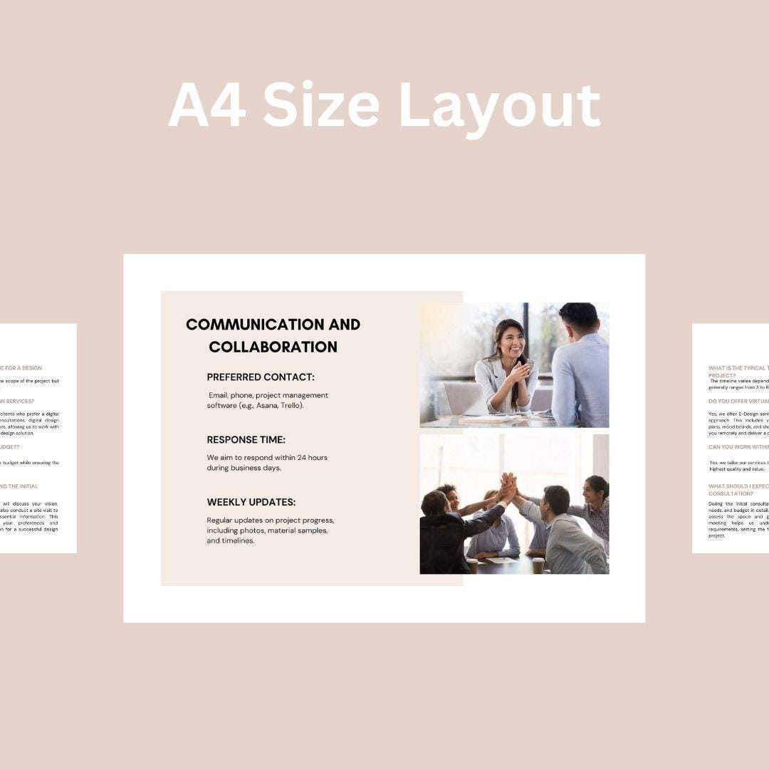 Newcomers Introduction Design Interior Design Welcome Guide - Welcome Packet - Canva Template ...