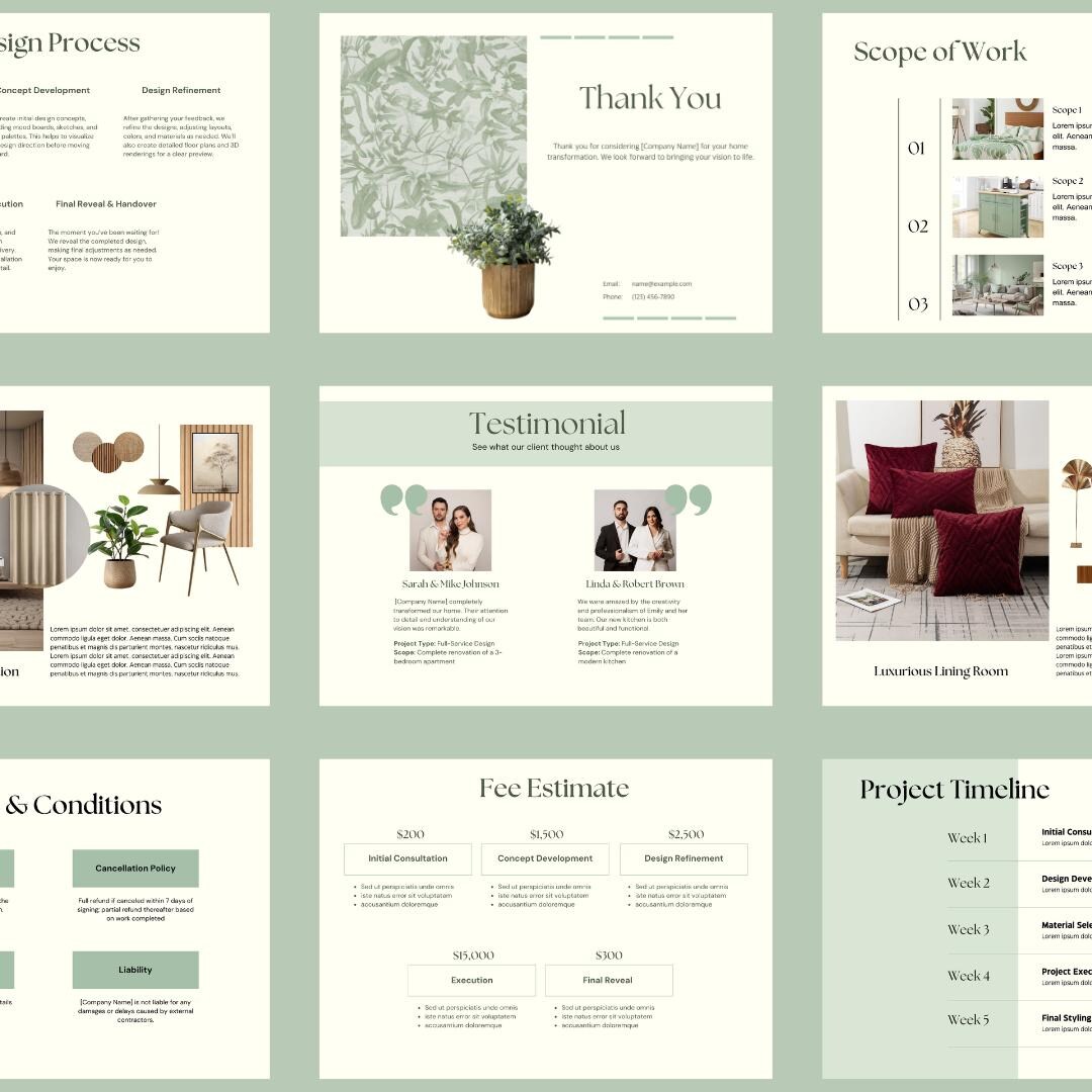 Interior Design Bundle, Investment Guide, Interior Design Proposal, FF ...