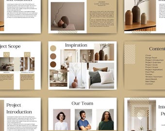Interior Design Presentation | Interior Design Project Template | Client Presentation | Canva Template | Adobe Indesign Template