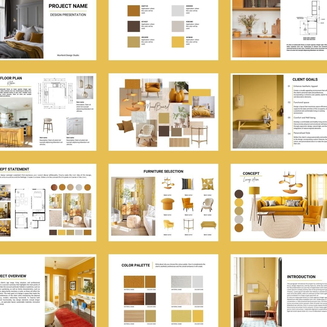 Interior Design Presentation Template: Mood Board Concept for Designers ...