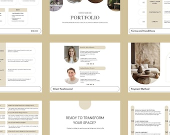 Interior Design Project Proposal & Mood Board Canva Template, Professional Template made for Interior Designers and Interior Architects