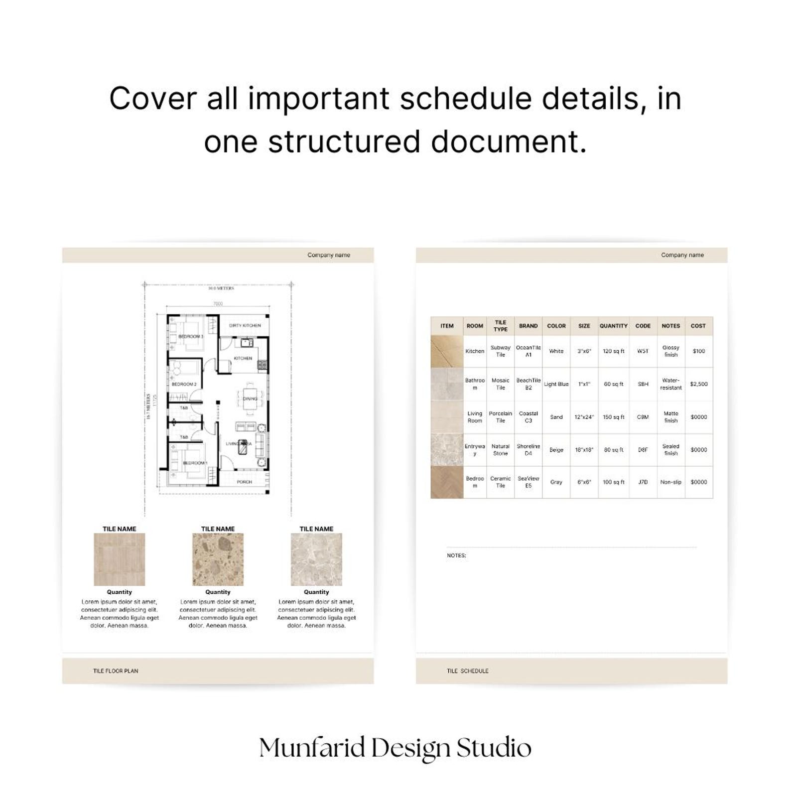 FF&E Schedule Template Interior Design Project Timeline Canva Excel ...