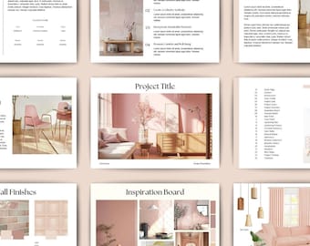 Interior Design Presentation | Interior Design Project Template | Client Presentation | Canva Template | Adobe Indesign Template