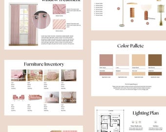 Interior Design Presentation | Interior Design Project Template | Client Presentation | Canva Template | Adobe Indesign Template