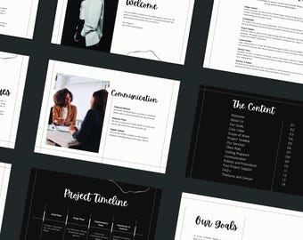 Innenarchitektur-Services und Preisleitfaden, bearbeitbare Canva-Vorlage, Willkommenspaket für neue Kunden, E-Design-Service, Präsentation von Kundenvorschlägen
