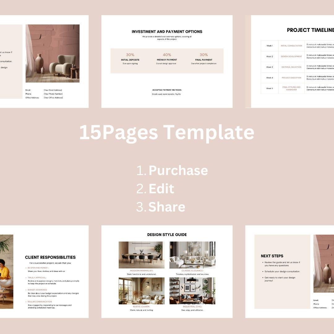 Newcomers Introduction Design Interior Design Welcome Guide - Welcome Packet - Canva Template ...