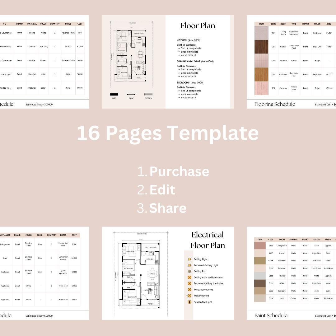FFE Schedule Template for Interior Designers Furniture Fixtures FFE Schedule Template for Interior Designers Furniture Fixtures