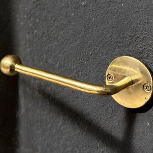 Handmade Unlacquered Brass Toilet Paper Holder - Wall Mounted