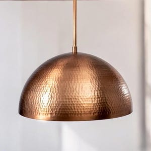 Handmade Hammered Copper Pendant Light: Kitchen Island Lighting