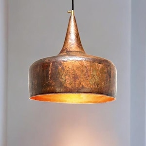 Handmade Copper Pendant Light: Rustic Kitchen Island Lighting