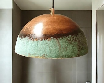 Handcrafted Copper Island Kitchen Lighting, Copper Pendant Light Fixture, Rustic Pendant, Vintage Copper Light Fixture Farmhouse Copper Lamp