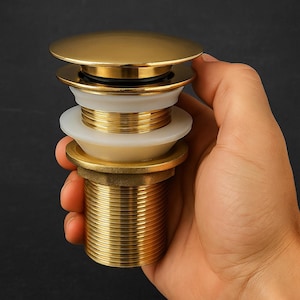 Unlacquered Brass Sink Drain | Solid Brass Pop-Up Drain for Bathroom & Kitchen Sinks