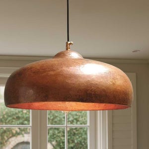 Rustic Copper Kitchen Island Pendant Light, Vintage Copper Pendant Light, Rustic Dome Ceiling Light, Copper Kitchen Island Light Fixture