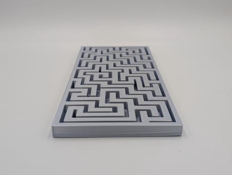Labyrinth Wall Panel, 3D Printed Geometric Relief Art, Tall Rectangular ...
