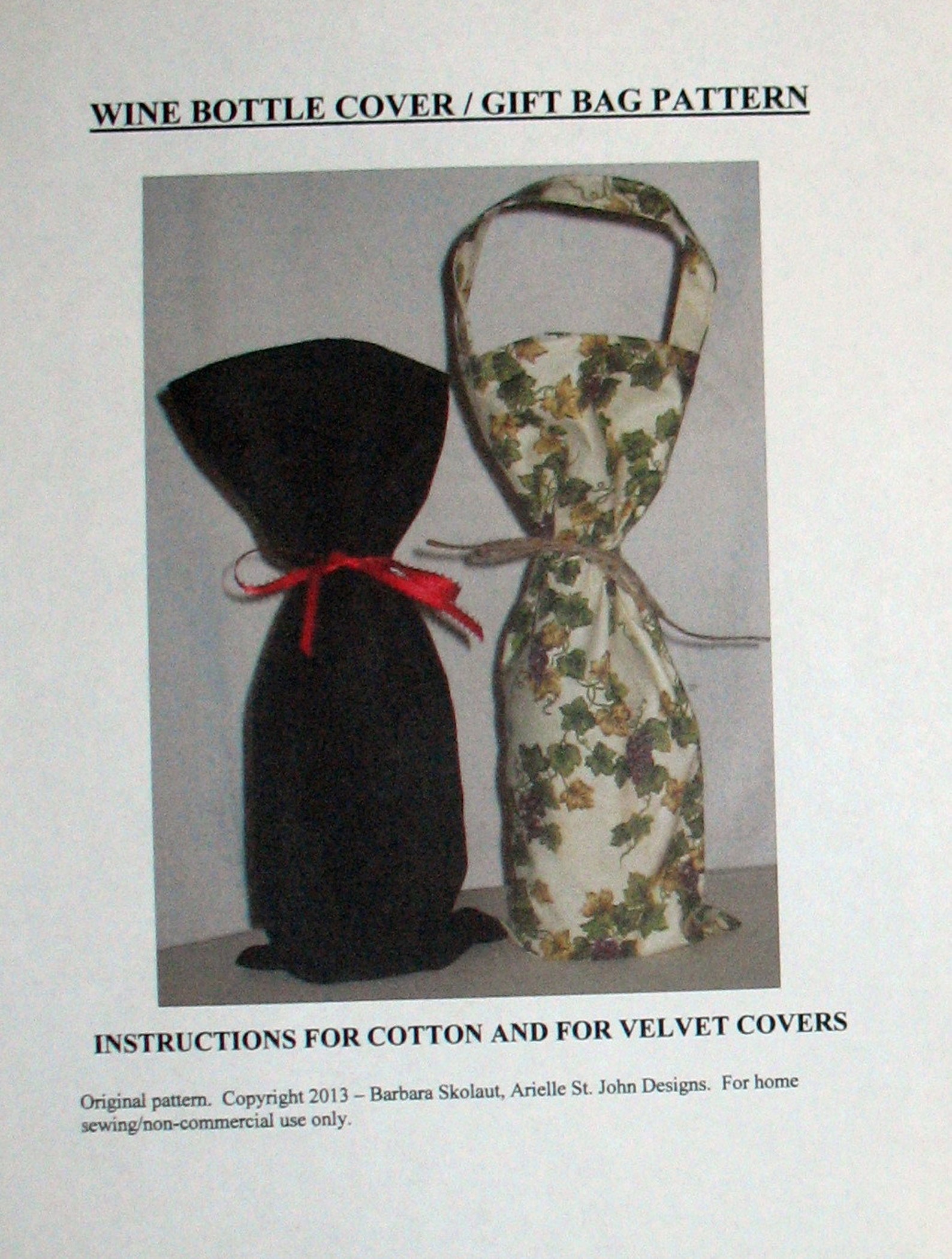 Wine Bottle Cover PATTERN PDF Etsy