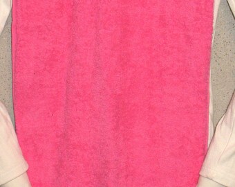 Hot Pink Commuter Bib with Multicolor Butterflies on Cream Yoke