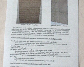 Original Instructions &amp; PDF PATTERN for Making a Weighted | Etsy