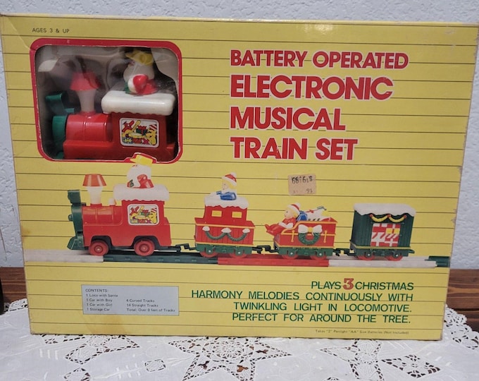 Vintage Tony USA Inc. Electronic Musical Train Set Plays 3 Melodies & Lights