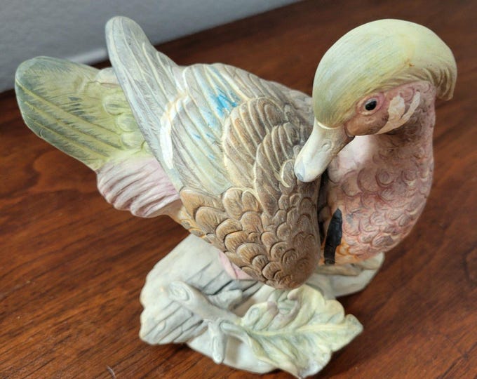 Vintage Hand-Painted Ceramic Duck Figurine, Signed 1975