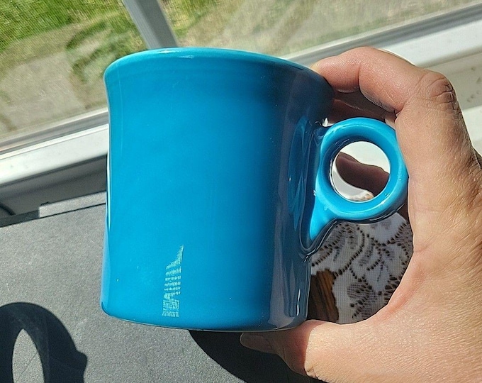 Fiesta Coffee Mug Cup 3.5" Peacock Blue Ceramic Fiestaware O-Ring Handle HLC