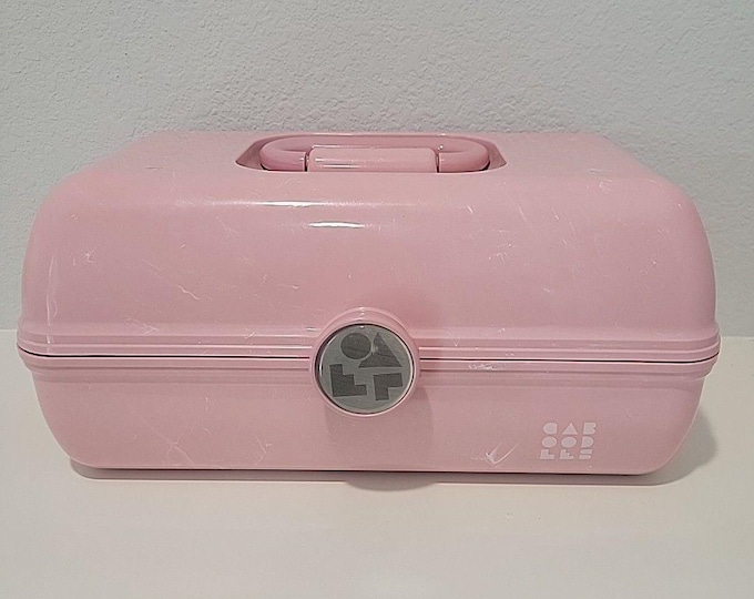 VTG Caboodles On-The-Go Organizer Lg 3 Tier W Tray, Mirror Pink Marble 5626 USA