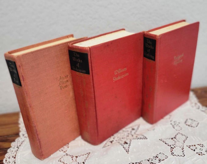 Set of Three (3) Vintage Black's Readers Poetry Books  Poe, Shakespeare, Kipling