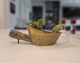 Vintage Asian Chinese Faux Green Jade Colored Carved Sculpure of a