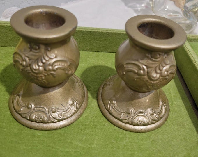 Vintage Baroque Wallace Silver Plated Candle Holders Wedding Anniversary 736