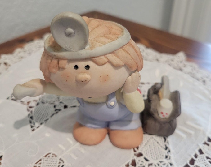 Vintage Bumpkins Child Doctor Porcelain Figurine 1984 Fabrizio George Good 80s