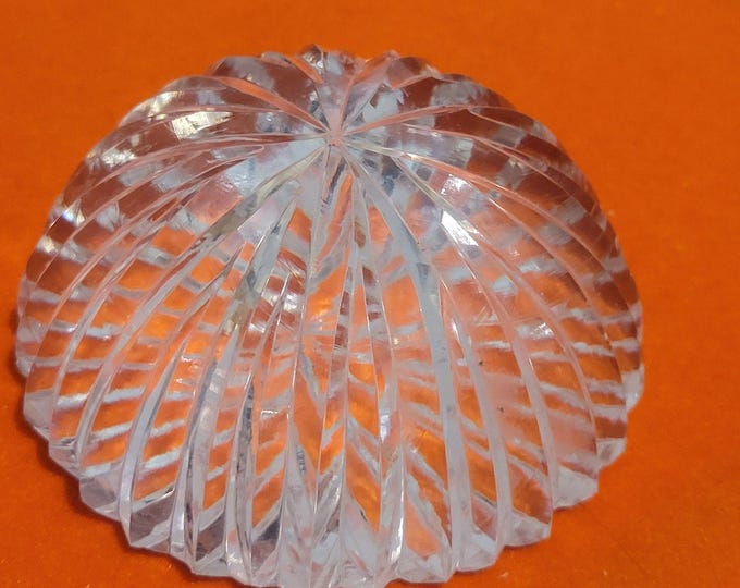 Vintage Sculptured Crystal 30% Lead Made In Ireland Paperweight sparkle cut art