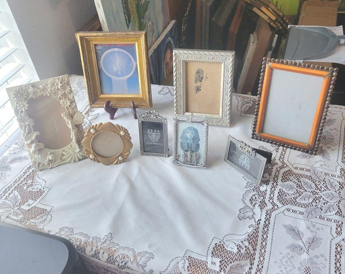 Lot of 8 Vintage Ornate Assorted Picture Photo Frames MCM Art Deco Gallery Wall
