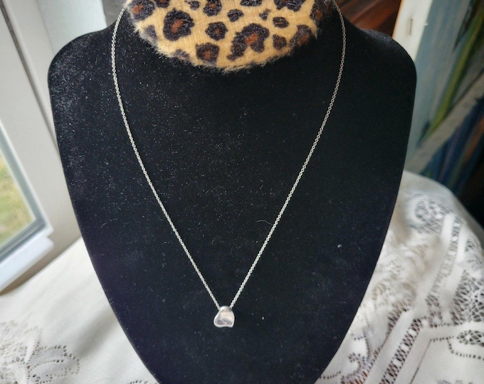 Tiffany & Co. Elsa Peretti Sterling Silver Full Heart Pendant Necklace 16 W/Bag