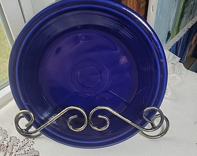 Retired HLC Fiesta Salad Plate in Cobalt Blue, Fiestaware 7.25" Homer Laughlin