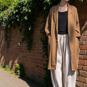 Linen Blazer Jacket With Pockets, Women Linen Suit Jacket, Light All Seasons Layer Jacket, Soft Boho Button Jacket, Vintage Inspired Blazer