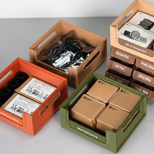 Modular Stackable Storage Bin | Fully Compatible with Workstation System Organizer | 3D Printed Maker Storage image 3