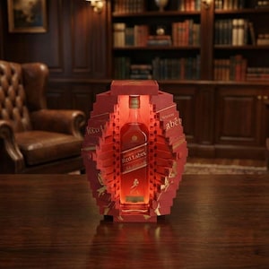 3D Printed Johnnie Walker Display Case | LED Light Bar Decor image 2