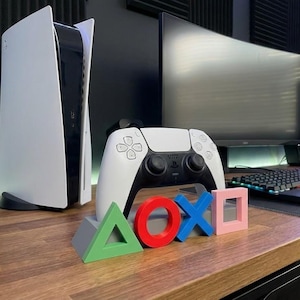 PS5 Controller Stand | DualSense Holder | PlayStation 5 Desk Organizer | Iconic Symbols or Dual Vertical Design | Custom Gaming Accessories